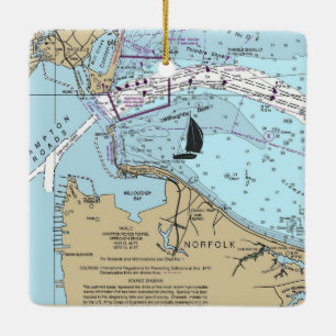 Ornement En Céramique Carte Norfolk VA