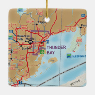 Ornement En Céramique Carte ON de Thunder Bay