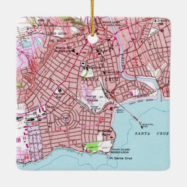 Ornement En Céramique Carte père Noël Cruz CA 1955 (Dos)