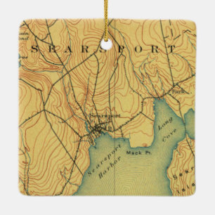 Ornement En Céramique Carte Searsport Maine 1915