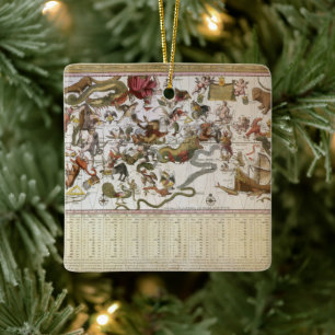 Ornement En Céramique Carte Stellaire Vintage de la Constellation par Ba