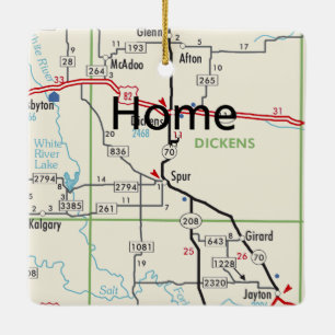 Ornement En Céramique Carte TX d'éperon