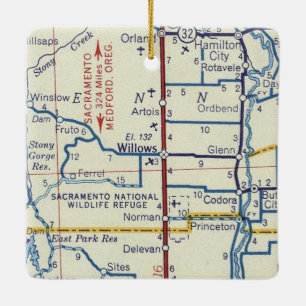 Ornement En Céramique Carte Vintage CA Wilders