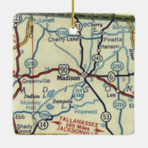 Carte Vintage de Madison en Floride