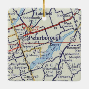 Ornement En Céramique Carte Vintage de Peterborough
