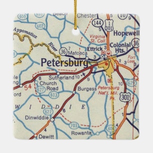 Ornement En Céramique Carte Vintage de Petersburg