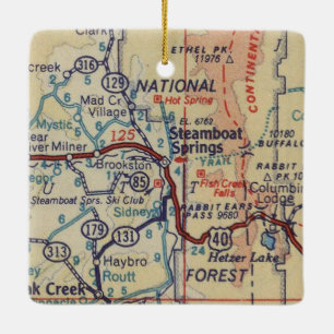 Ornement En Céramique Carte Vintage des sources de vapeur