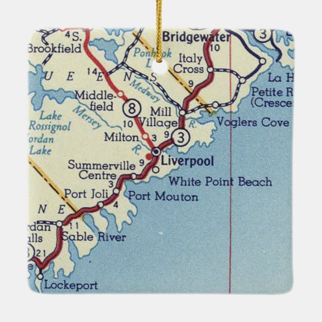 Ornement En Céramique Carte Vintage Liverpool NS (Dos)