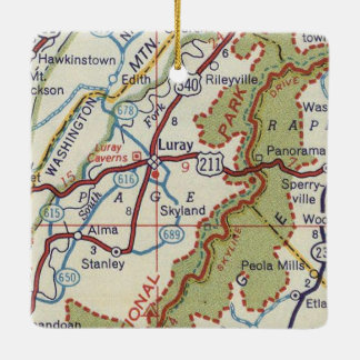 Ornement En Céramique Carte Vintage Luray VA
