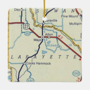 Ornement En Céramique Carte Vintage Mayo FL