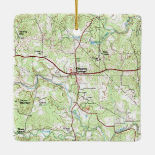 Ornement En Céramique Carte Vintage TX des ressorts de dérive