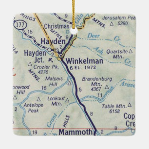 Ornement En Céramique Carte Vintage Winkleman AZ