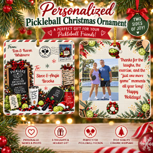 Ornement En Céramique Cartes de Noël personnalisées pour amis de Pickleb