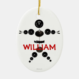 Ornement En Céramique Cartoon élévateur de poids personnalisé