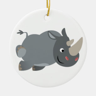 Ornement En Céramique Cartoon mignon Chargement Ornament Rhino
