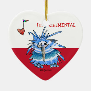 Ornement En Céramique Cartoon mignon KIwi Coeur Ornament