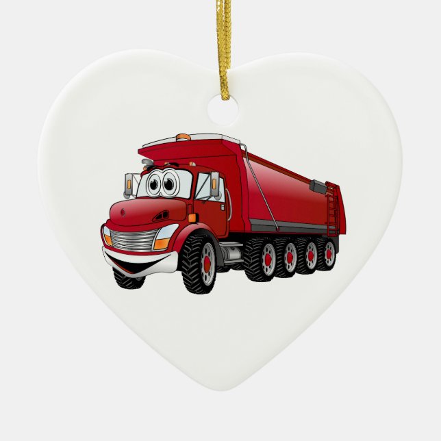 Ornement En Céramique Cartoon Red Dump Truck 10w (Devant)