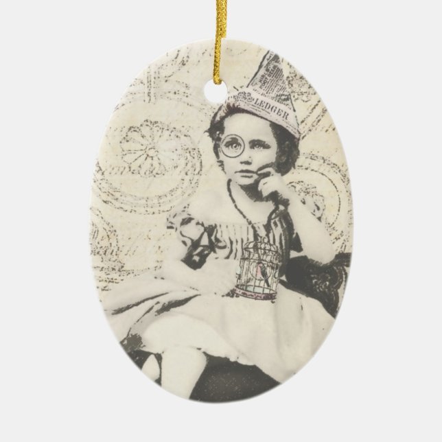 Ornement En Céramique Casquette de journal Gal (Devant)