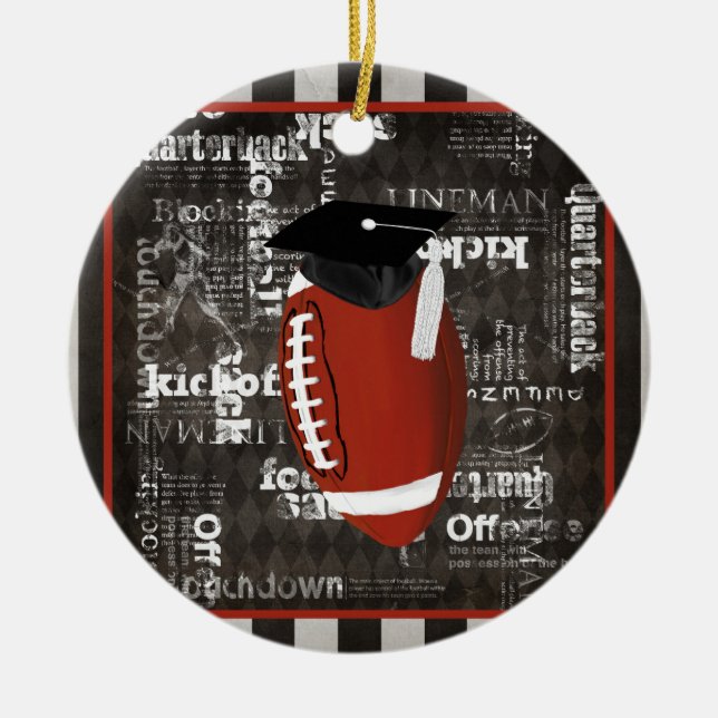 Ornement En Céramique Casquette de port d'obtention du diplôme du (Devant)