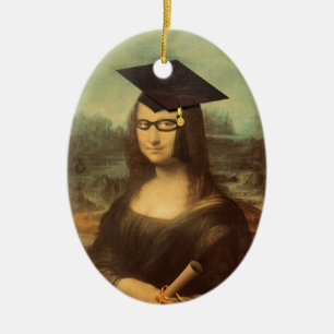 Ornement En Céramique Casquette de remise de diplôme Mona Lisa