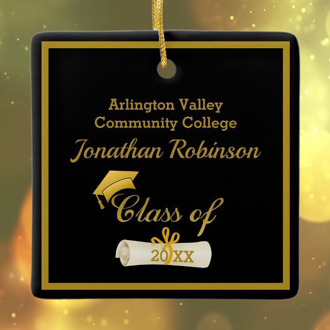 Ornement en céramique Casquette et Diplôme d'or (Créateur téléchargé)