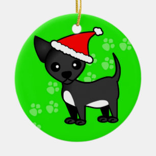 Ornement En Céramique Casquette mignon de Père Noël de bande dessinée
