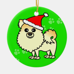 Ornement En Céramique Casquette mignon de Père Noël de bande dessinée