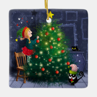 Ornement En Céramique Cat Chaos Christmas