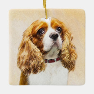 Ornement En Céramique Cavalier King Charles Spaniel Peinture originale