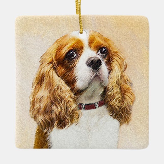 Ornement En Céramique Cavalier King Charles Spaniel Peinture originale (Devant)