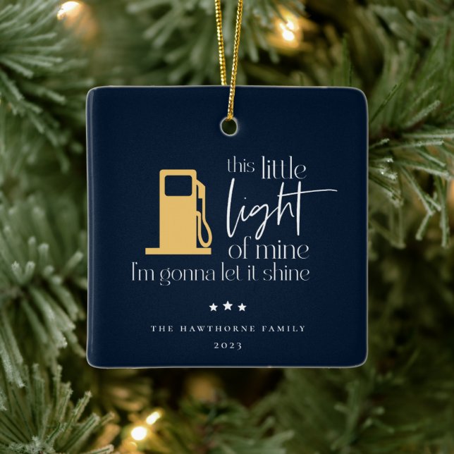 Ornement En Céramique Ce Noël De Gaz Drôle De Petite Lumière (Arbre)