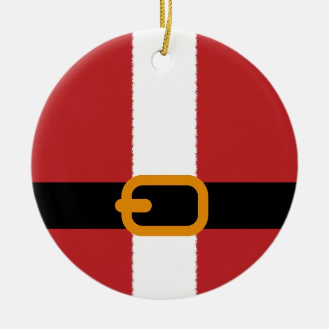 Ornement En Céramique Ceinture de Père Noël (Devant)