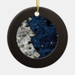 Ornement En Céramique Cercle noir métallique et granit coloré