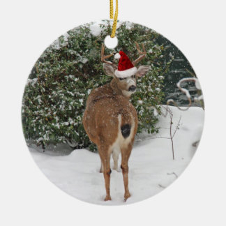Ornement En Céramique Cerfs communs de Noël