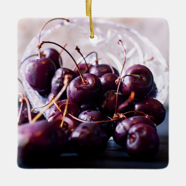Ornement En Céramique Cerises  (Devant)