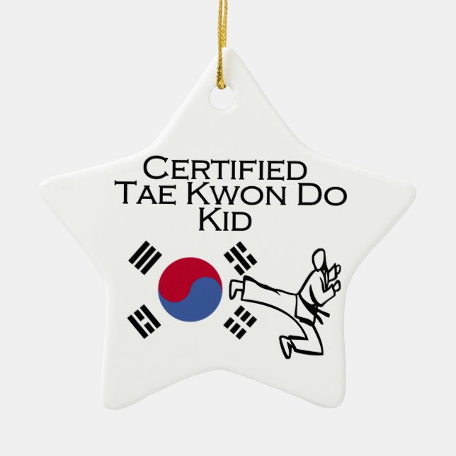 Ornement En Céramique Certifié Tae Kwon Do Kid (Devant)