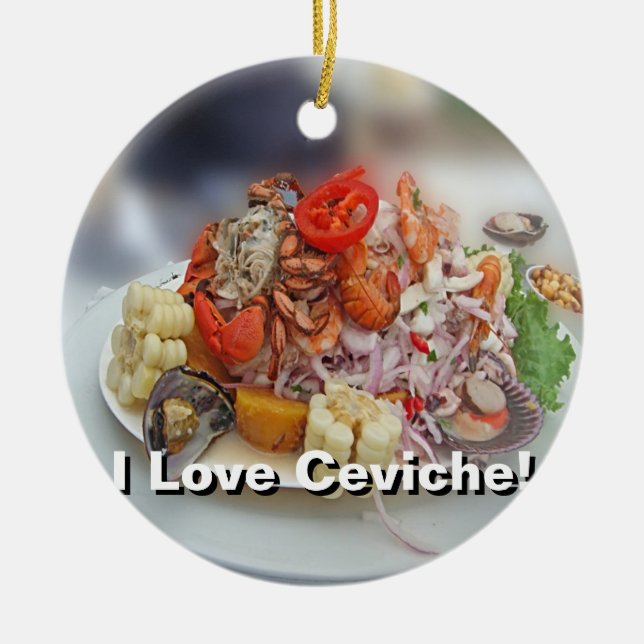 Ornement En Céramique Ceviche péruvien ! (Devant)