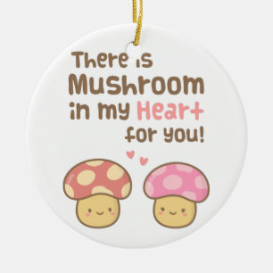 Ornement En Céramique Champignon mignon à mon coeur pour vous amour doux