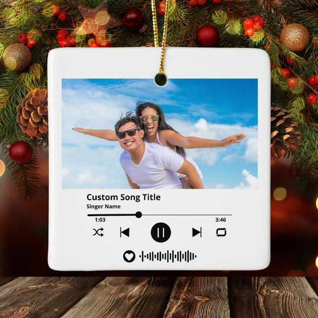Ornement En Céramique Chanson de code de Noël (Scan Code Song Christmas Ceramic Ornament
)