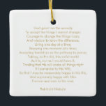 Ornement En Céramique Chanson de prière personnalisée texte élégant à de<br><div class="desc">Custom personalized prayer song quote or text two sided est élégamment minimaliste Ornament de Ceramic. Great for Christmas. Fully customizable faux gold text on both sides ( two different texts) and white solid plain background. You can write your own message, love letter, source d'inspiration, ratio de motivation, poem, etc or...</div>