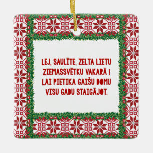 Ornement En Céramique Chanson folklorique de Noël III Latviesu Tautasdzi