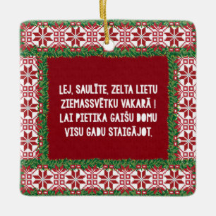 Ornement En Céramique Chanson folklorique de Noël III Latviesu Tautasdzi