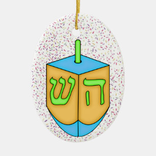 Ornement En Céramique Chanukah Dreidel