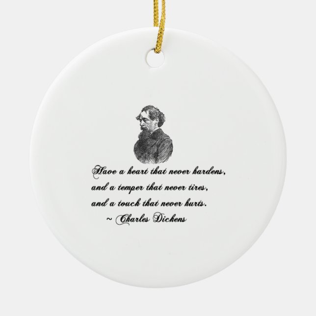 Ornement En Céramique Charles Dickens Notre Citation D'Ami Mutuel (Devant)