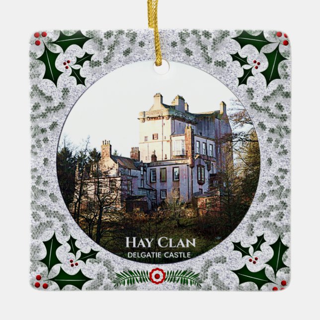 Ornement En Céramique Chasse Tartan Scottish Hay Clan Castle Xmas (Devant)