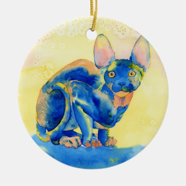 Ornement En Céramique Chat #1 de Sphynx (Devant)