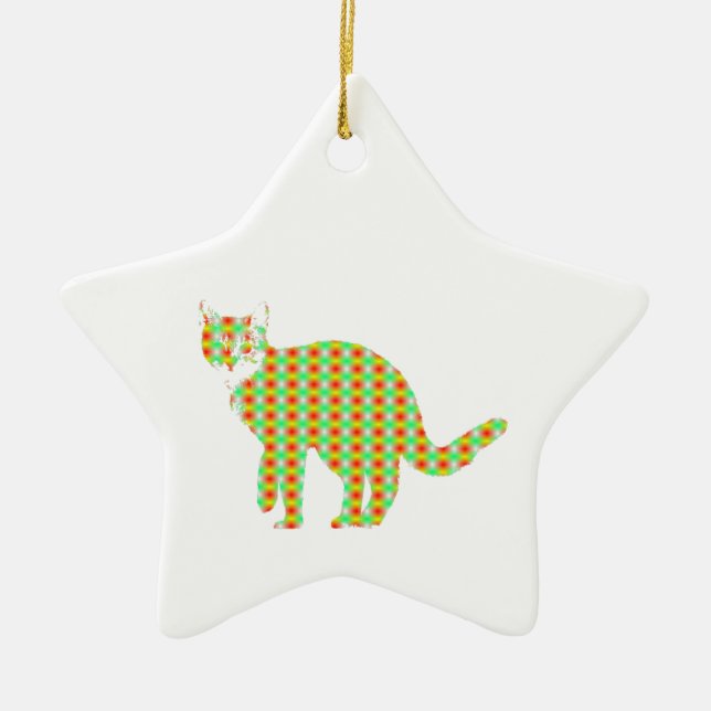 Ornement En Céramique Chat à motifs (Devant)