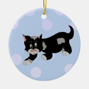 Ornement En Céramique Chat de dessin animé sournois