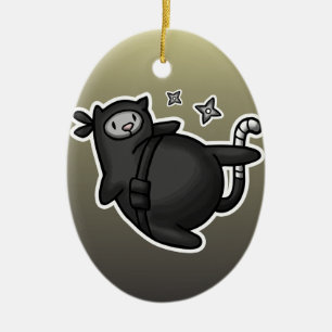Ornement En Céramique Chat de Ninja