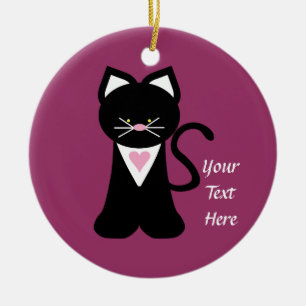 Ornement En Céramique Chat de smoking (personnalisable)